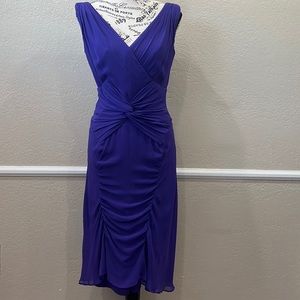 Preowned Tadashi Shoji Purple Silk Dress- UK size 10; US  size 8.